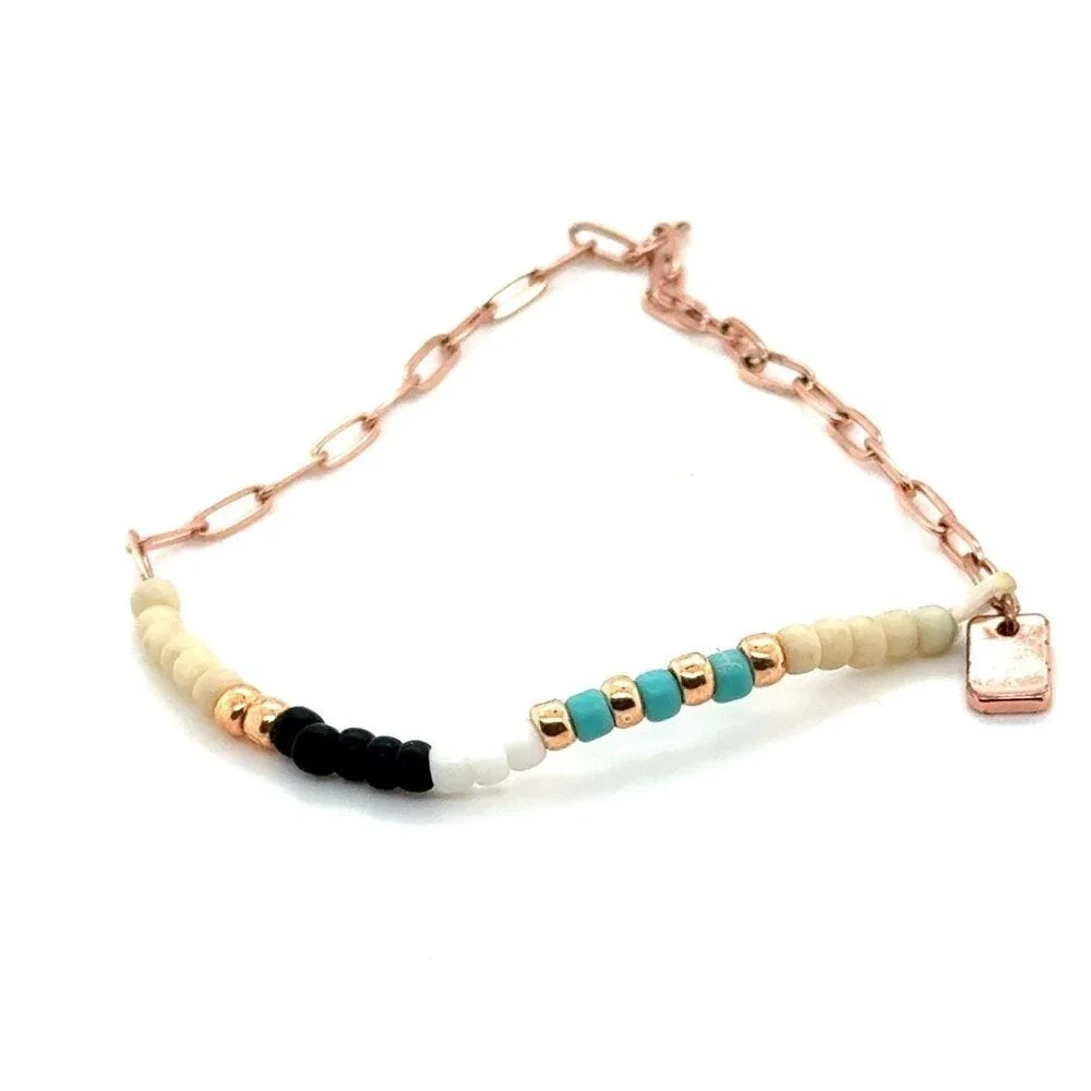 Pura Vida Rose‎ Gold Beaded Stretch Bracelet